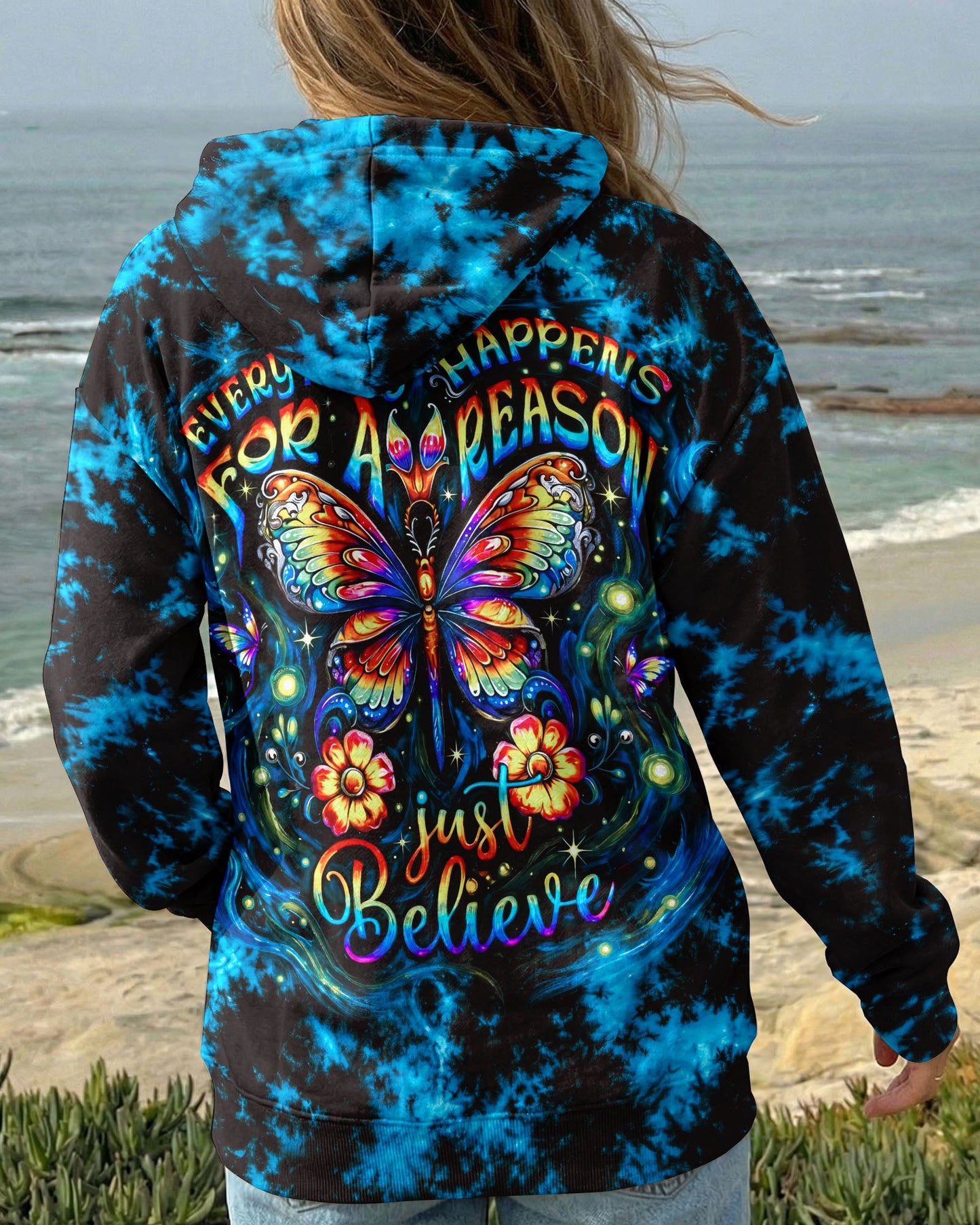 JUST BELIEVE PSYCHEDELIC BUTTERFLY ALL OVER PRINT - RI2506261