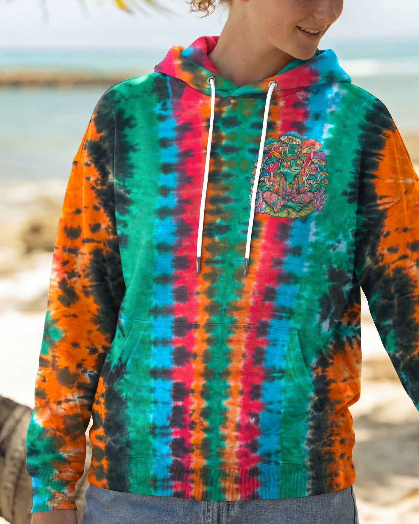 JUST BREATHE HIPPIE FROG ALL OVER PRINT - RI2706212