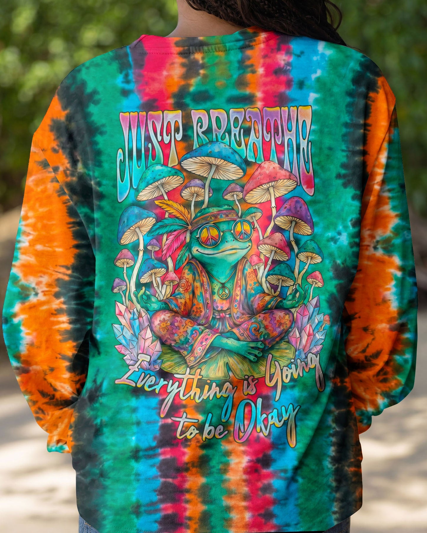 JUST BREATHE HIPPIE FROG ALL OVER PRINT - RI2706212