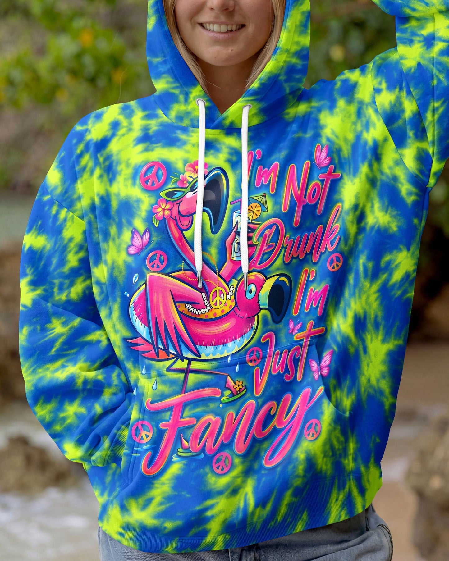 I'M NOT DRUNK FANCY FLAMINGO ALL OVER PRINT - RI0107261