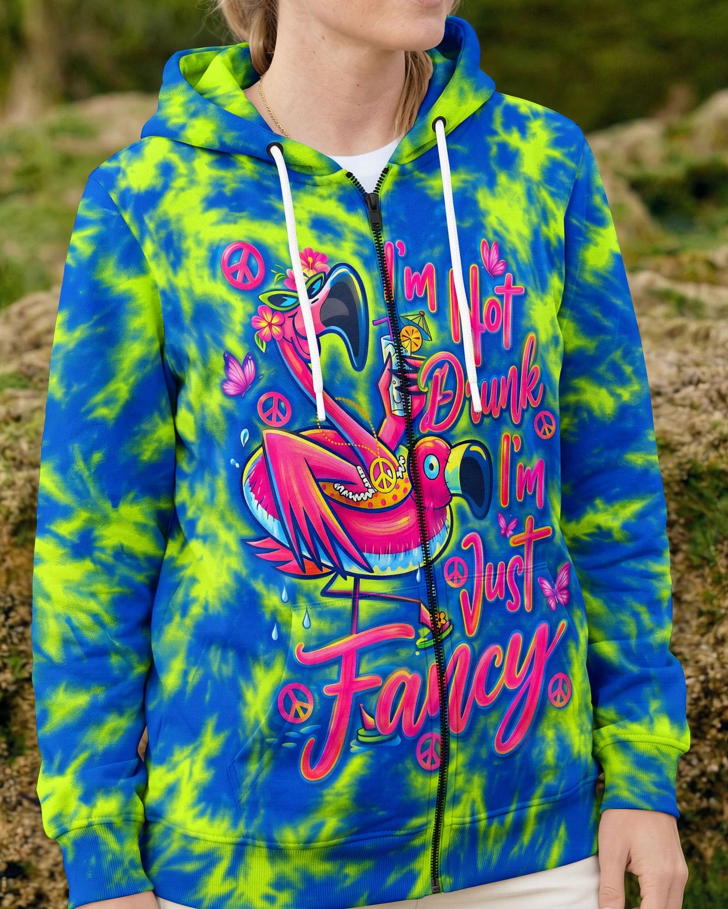 I'M NOT DRUNK FANCY FLAMINGO ALL OVER PRINT - RI0107261