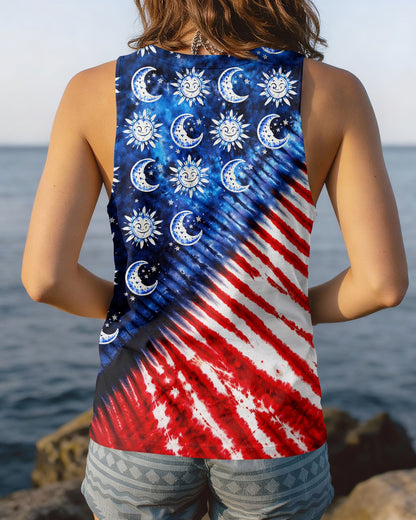 SUN AND MOON RED WHITE & BLUE SWIRL ALL OVER PRINT - TLHG0104262