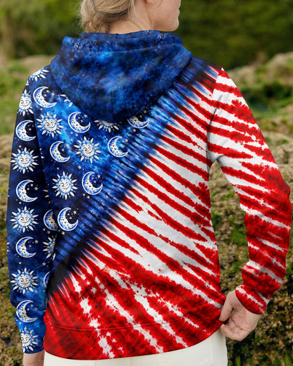 SUN AND MOON RED WHITE & BLUE SWIRL ALL OVER PRINT - TLHG0104262