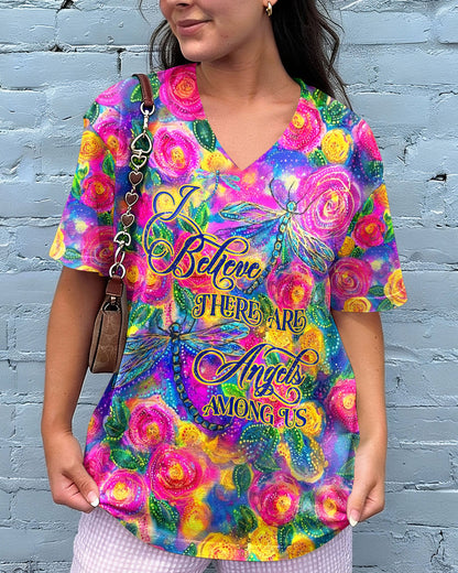 I BELIEVE THERE ARE ANGELS AMONG US DRAGONFLY ALL OVER PRINT - TLHG0106263