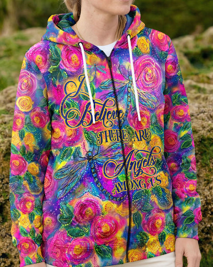 I BELIEVE THERE ARE ANGELS AMONG US DRAGONFLY ALL OVER PRINT - TLHG0106263