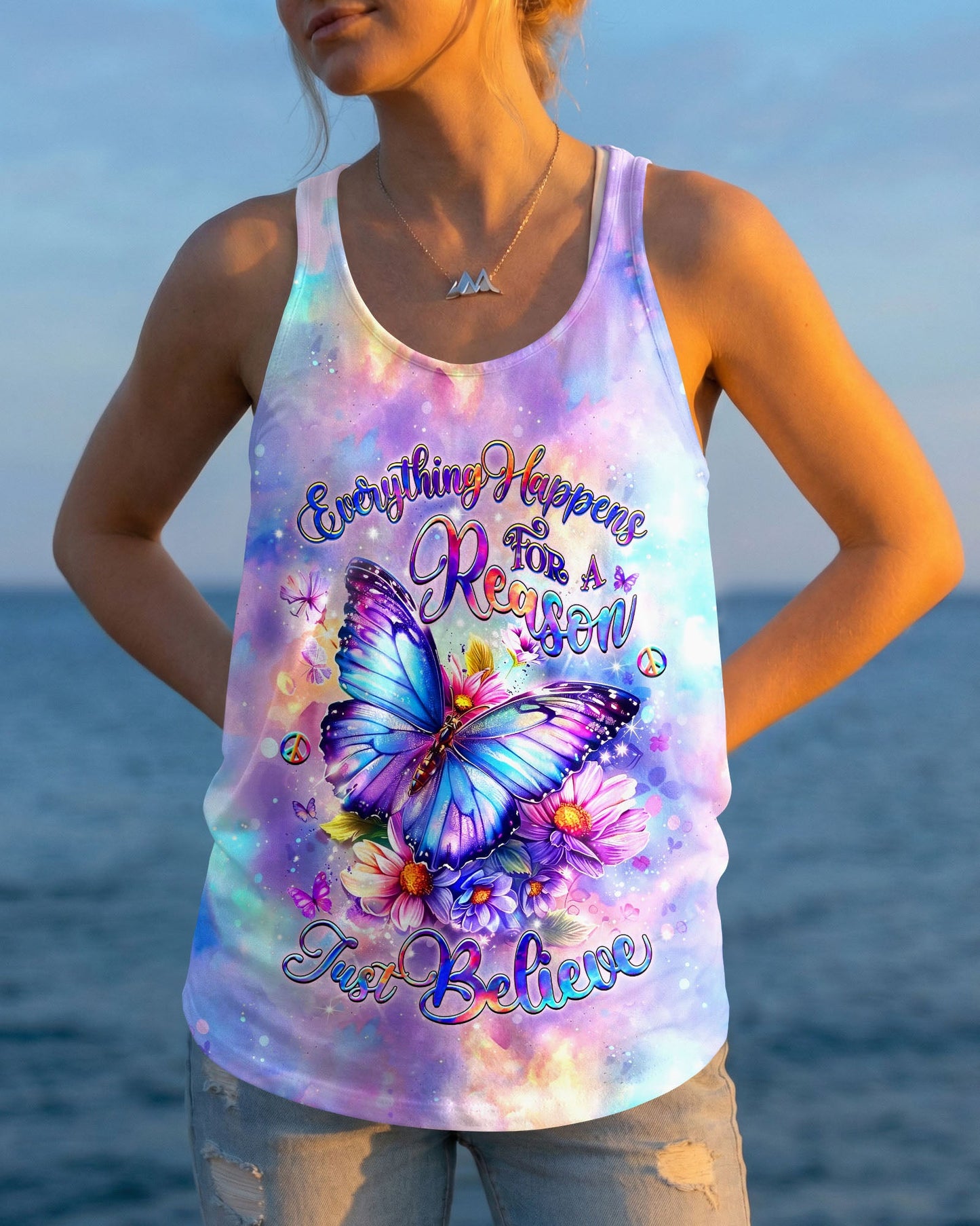 JUST BELIEVE BUTTERFLY ALL OVER PRINT  - TLHG0505263
