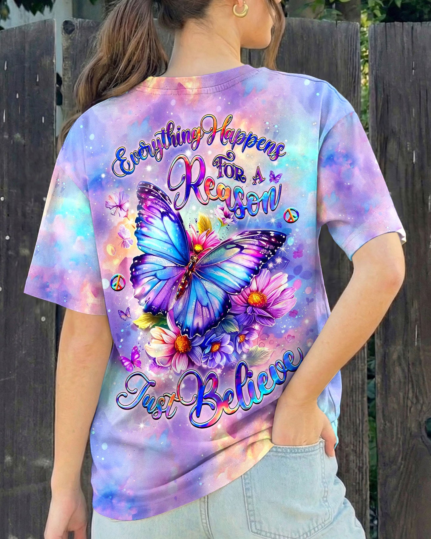 JUST BELIEVE BUTTERFLY ALL OVER PRINT  - TLHG0505263
