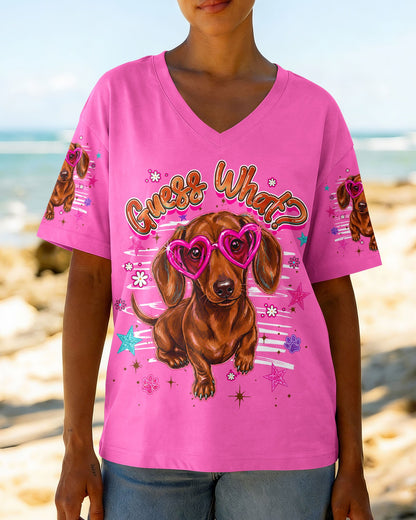 GUESS WHAT DACHSHUND DOG FUNNY ALL OVER PRINT - TLHG0705262
