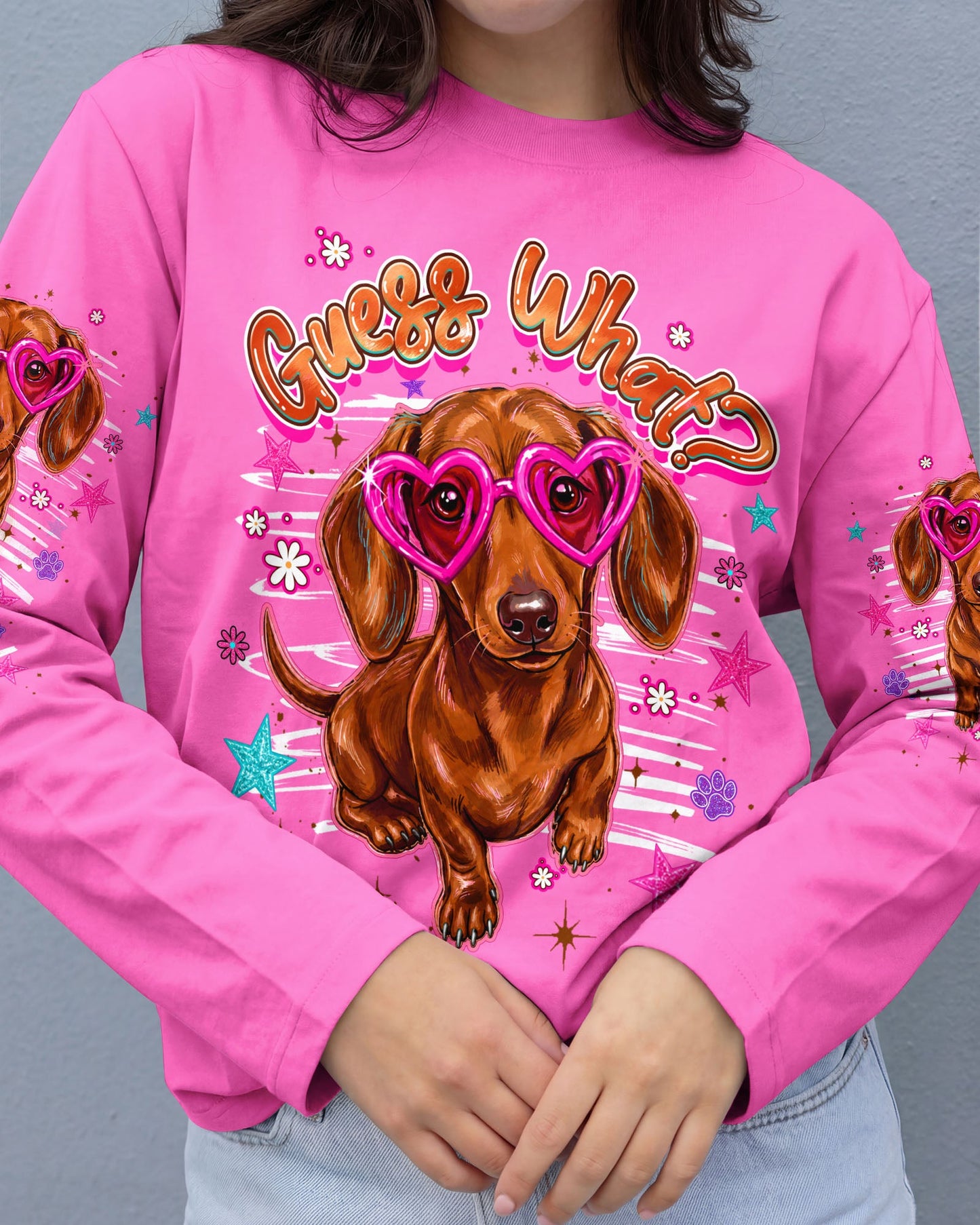 GUESS WHAT DACHSHUND DOG FUNNY ALL OVER PRINT - TLHG0705262