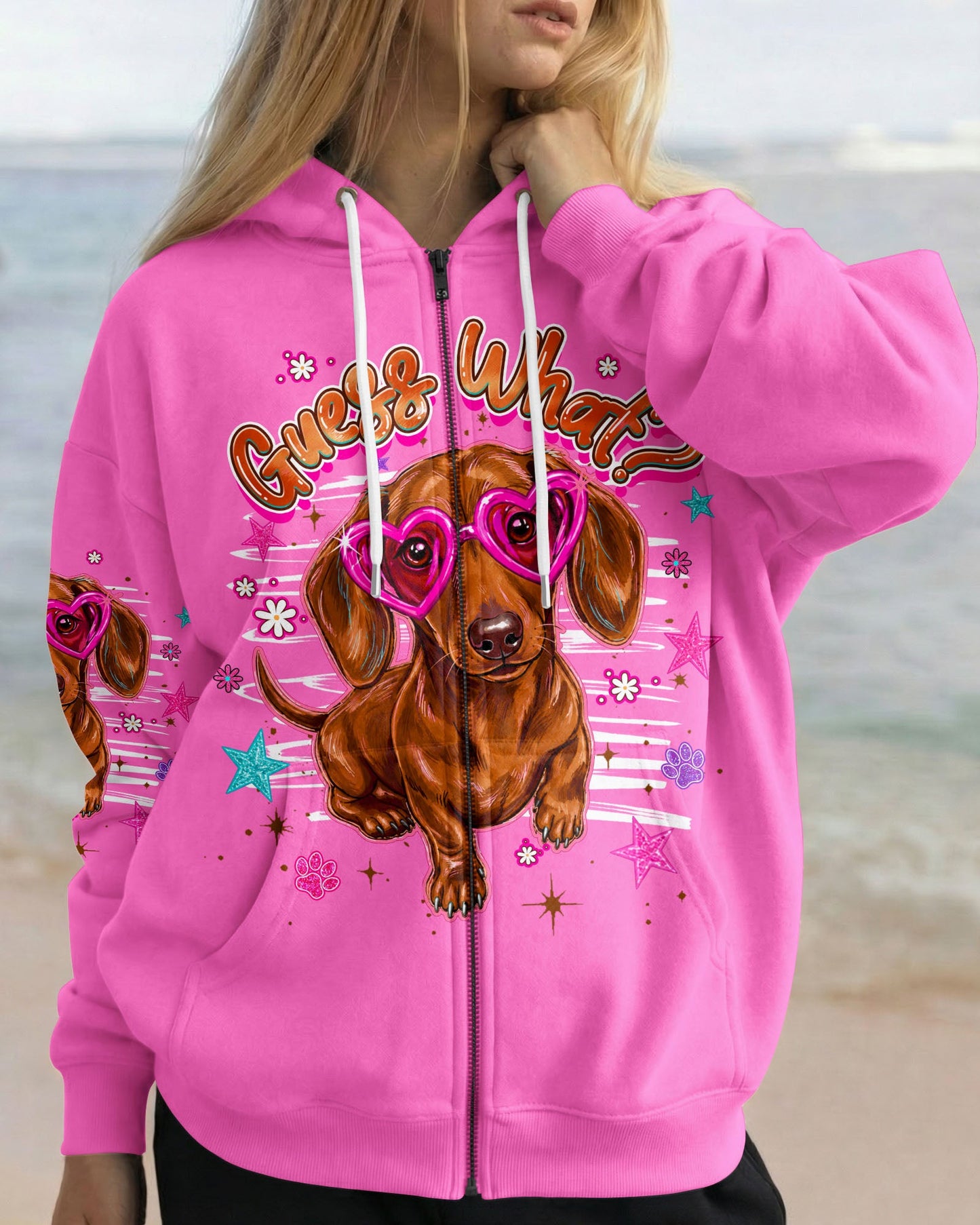 GUESS WHAT DACHSHUND DOG FUNNY ALL OVER PRINT - TLHG0705262
