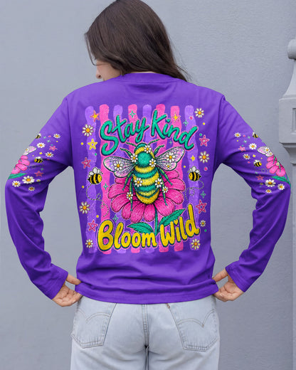 STAY KIND BLOOM WILD BEE ALL OVER PRINT - TLHG0705263