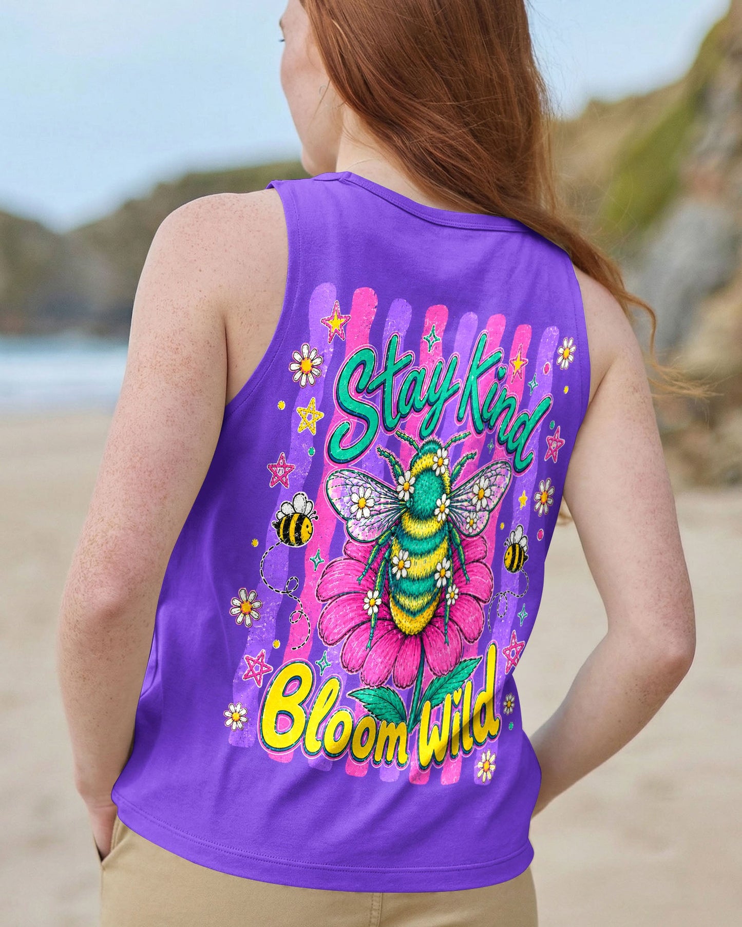 STAY KIND BLOOM WILD BEE ALL OVER PRINT - TLHG0705263