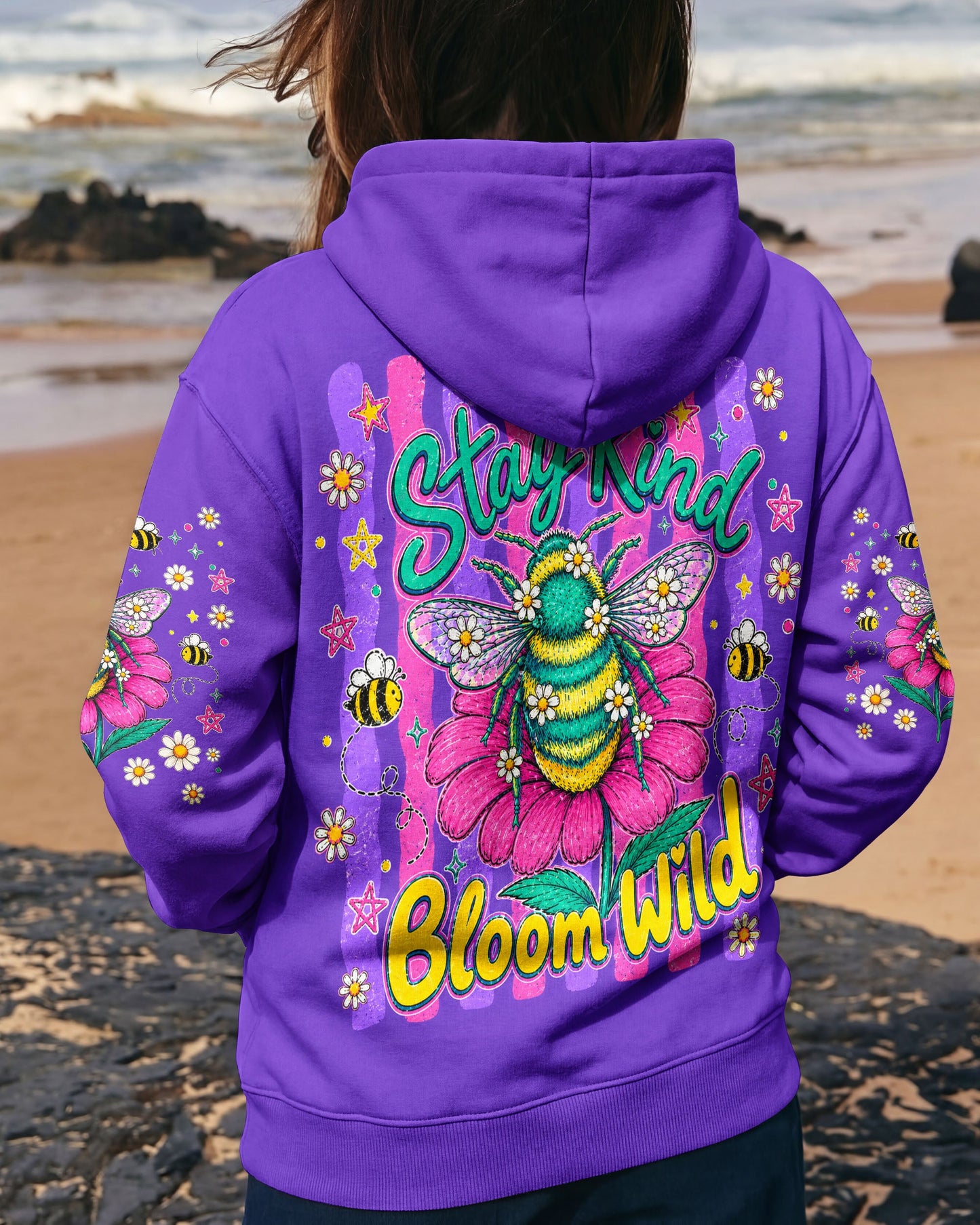 STAY KIND BLOOM WILD BEE ALL OVER PRINT - TLHG0705263