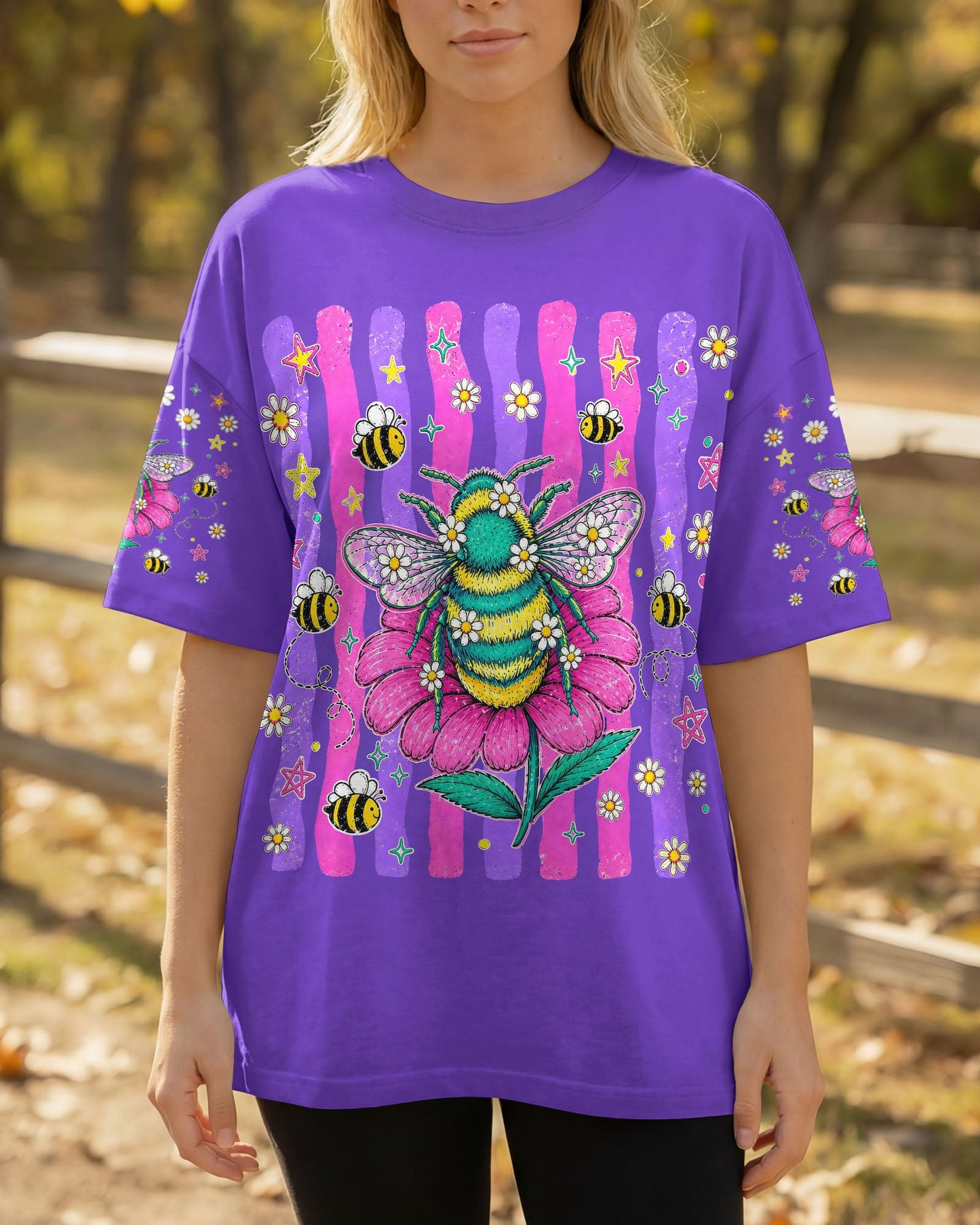 STAY KIND BLOOM WILD BEE ALL OVER PRINT - TLHG0705263