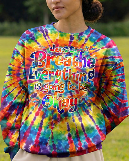 JUST BREATHE DRAGONFLY  COLORFUL  SWIRL ALL OVER PRINT - TLHG0904261