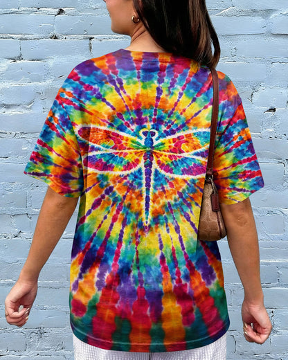 JUST BREATHE DRAGONFLY  COLORFUL  SWIRL ALL OVER PRINT - TLHG0904261