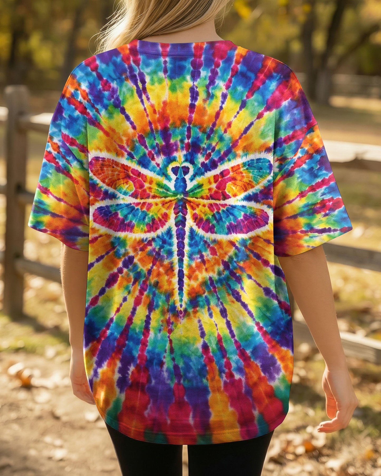 JUST BREATHE DRAGONFLY  COLORFUL  SWIRL ALL OVER PRINT - TLHG0904261