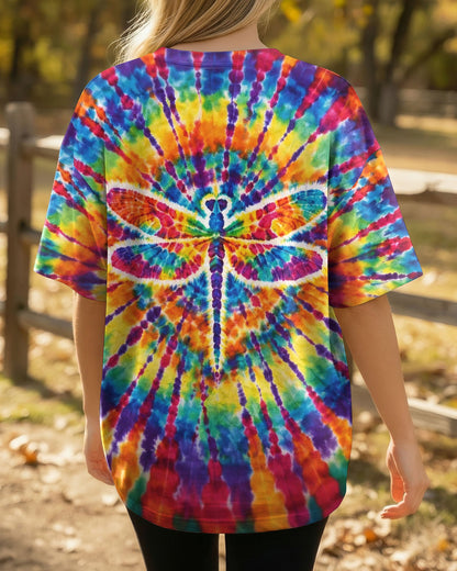 JUST BREATHE DRAGONFLY  COLORFUL  SWIRL ALL OVER PRINT - TLHG0904261