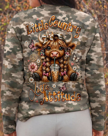 LITTLE COUNTRY LOTTA ATTITUDE COW ALL OVER PRINT  - TLHG0906262