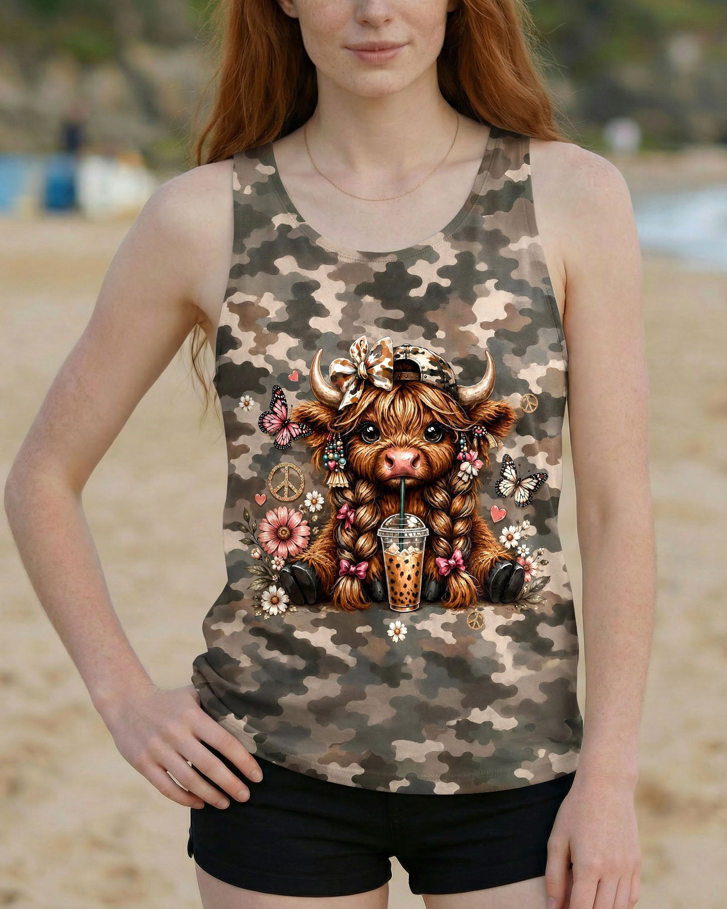 LITTLE COUNTRY LOTTA ATTITUDE COW ALL OVER PRINT  - TLHG0906262