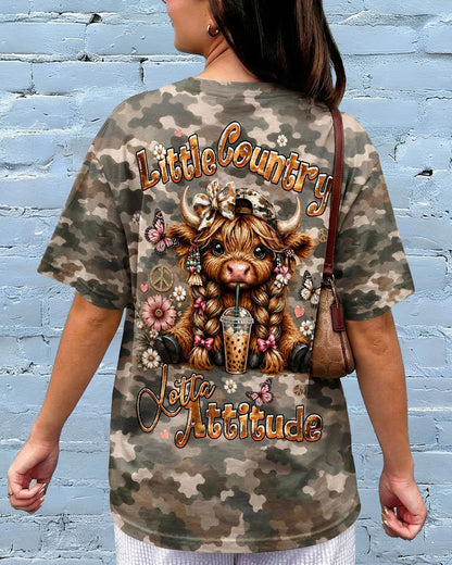 LITTLE COUNTRY LOTTA ATTITUDE COW ALL OVER PRINT  - TLHG0906262