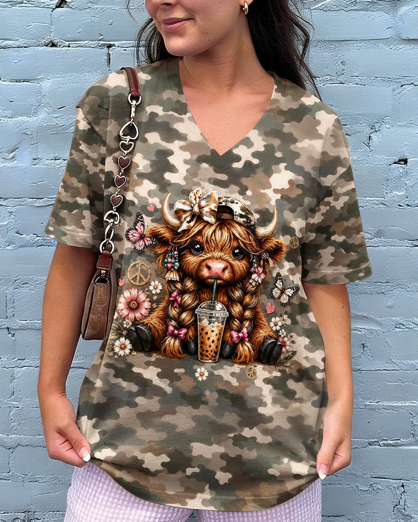 LITTLE COUNTRY LOTTA ATTITUDE COW ALL OVER PRINT  - TLHG0906262