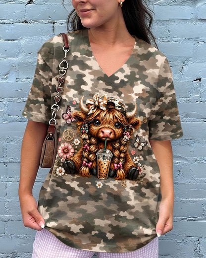 LITTLE COUNTRY LOTTA ATTITUDE COW ALL OVER PRINT  - TLHG0906262