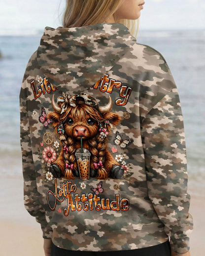 LITTLE COUNTRY LOTTA ATTITUDE COW ALL OVER PRINT  - TLHG0906262