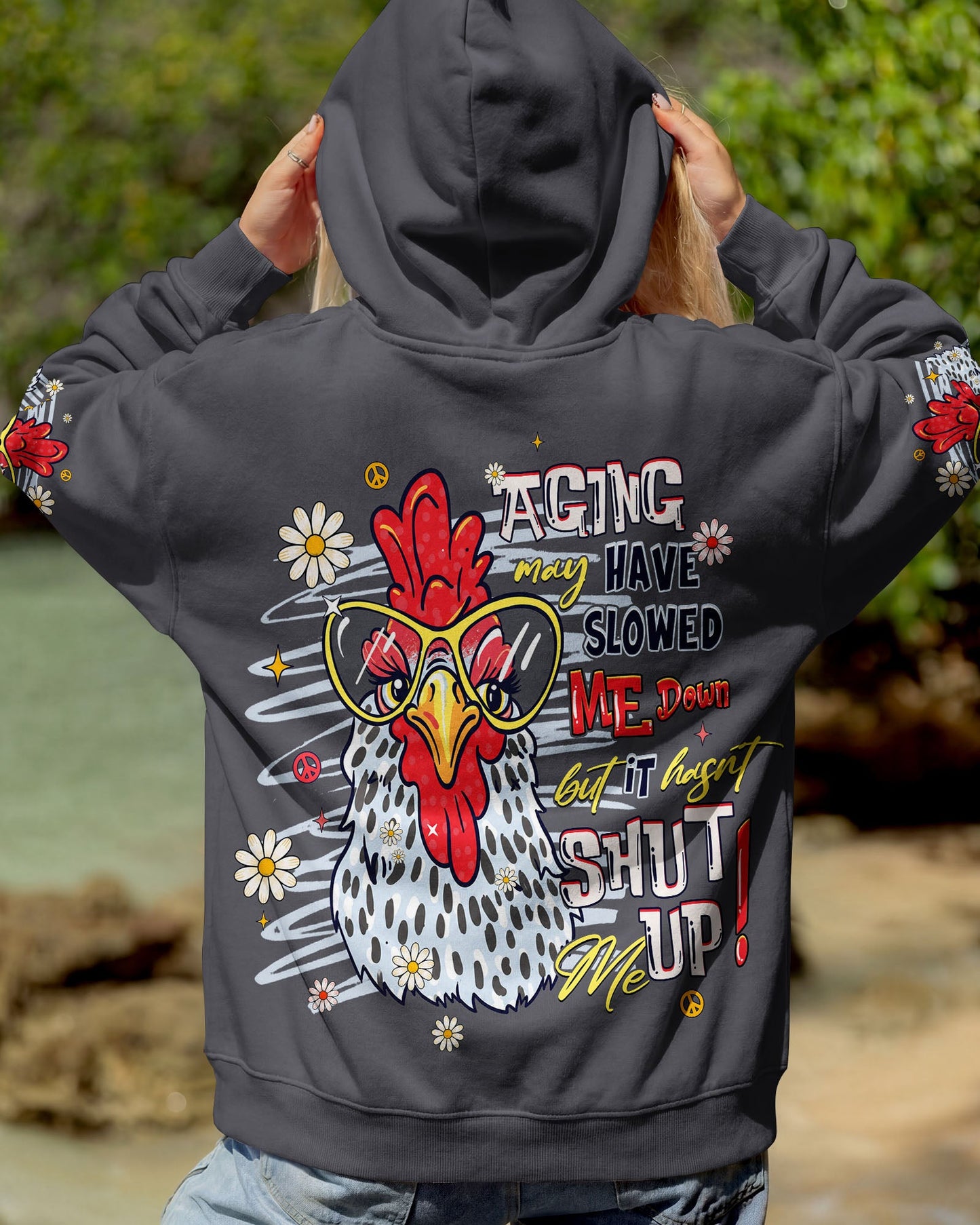 AGING MAY HAVE SLOWED ME DOWN CHICKEN ALL OVER PRINT  - TLHG0906263
