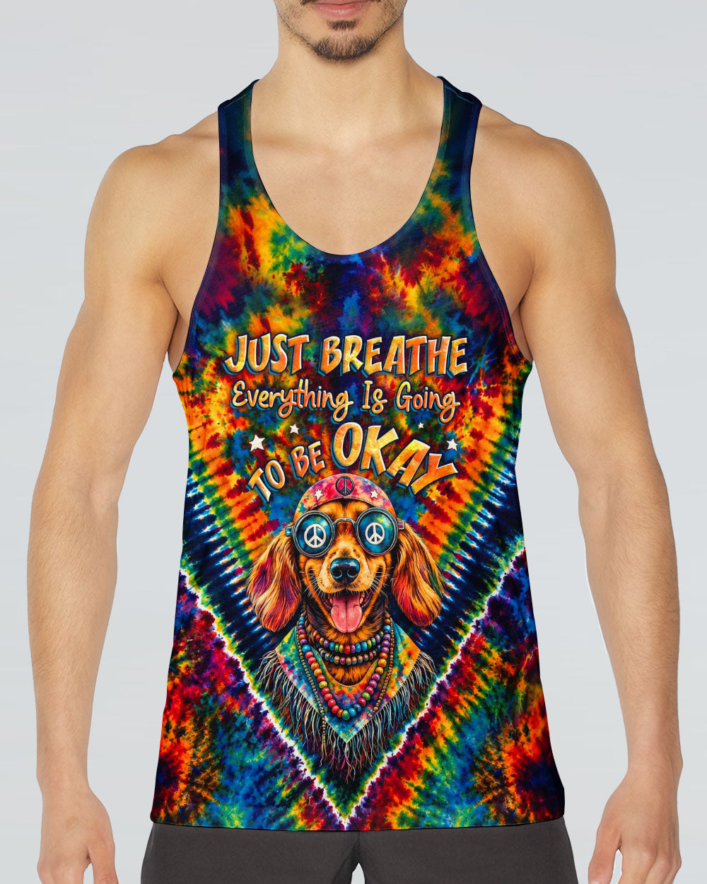 JUST BREATHE BOHO DACHSHUND DOG ALL OVER PRINT - TLHG1205262