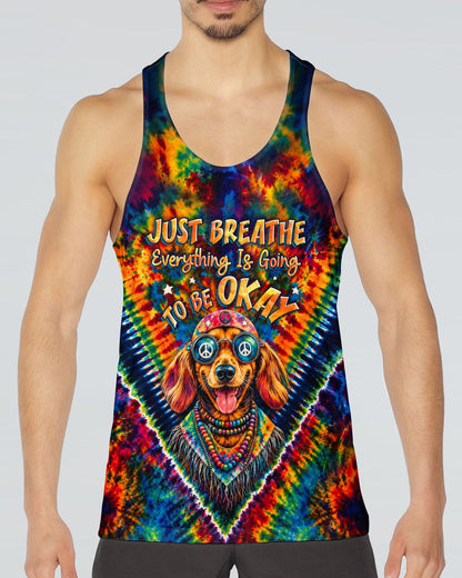 JUST BREATHE BOHO DACHSHUND DOG ALL OVER PRINT - TLHG1205262