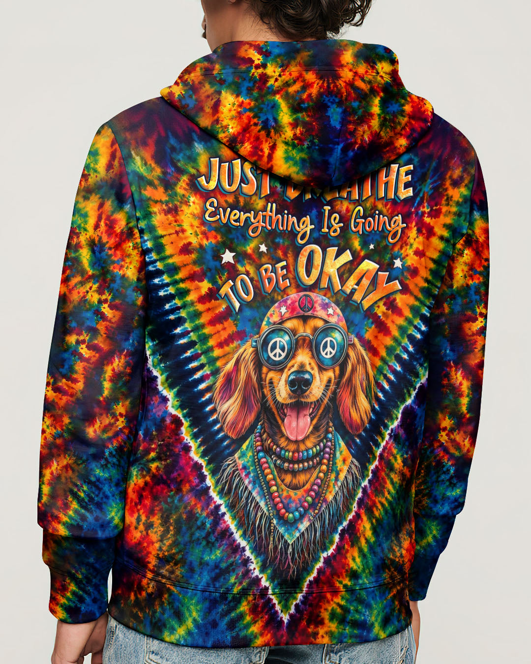 JUST BREATHE BOHO DACHSHUND DOG ALL OVER PRINT - TLHG1205262