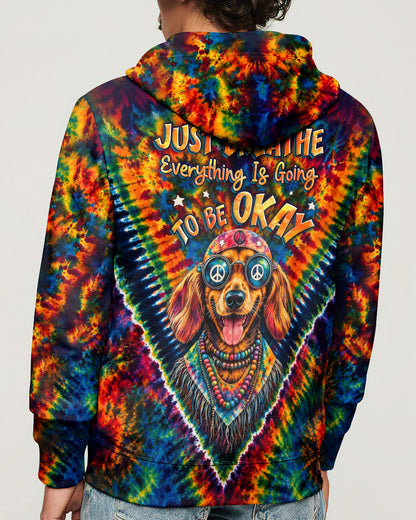 JUST BREATHE BOHO DACHSHUND DOG ALL OVER PRINT - TLHG1205262