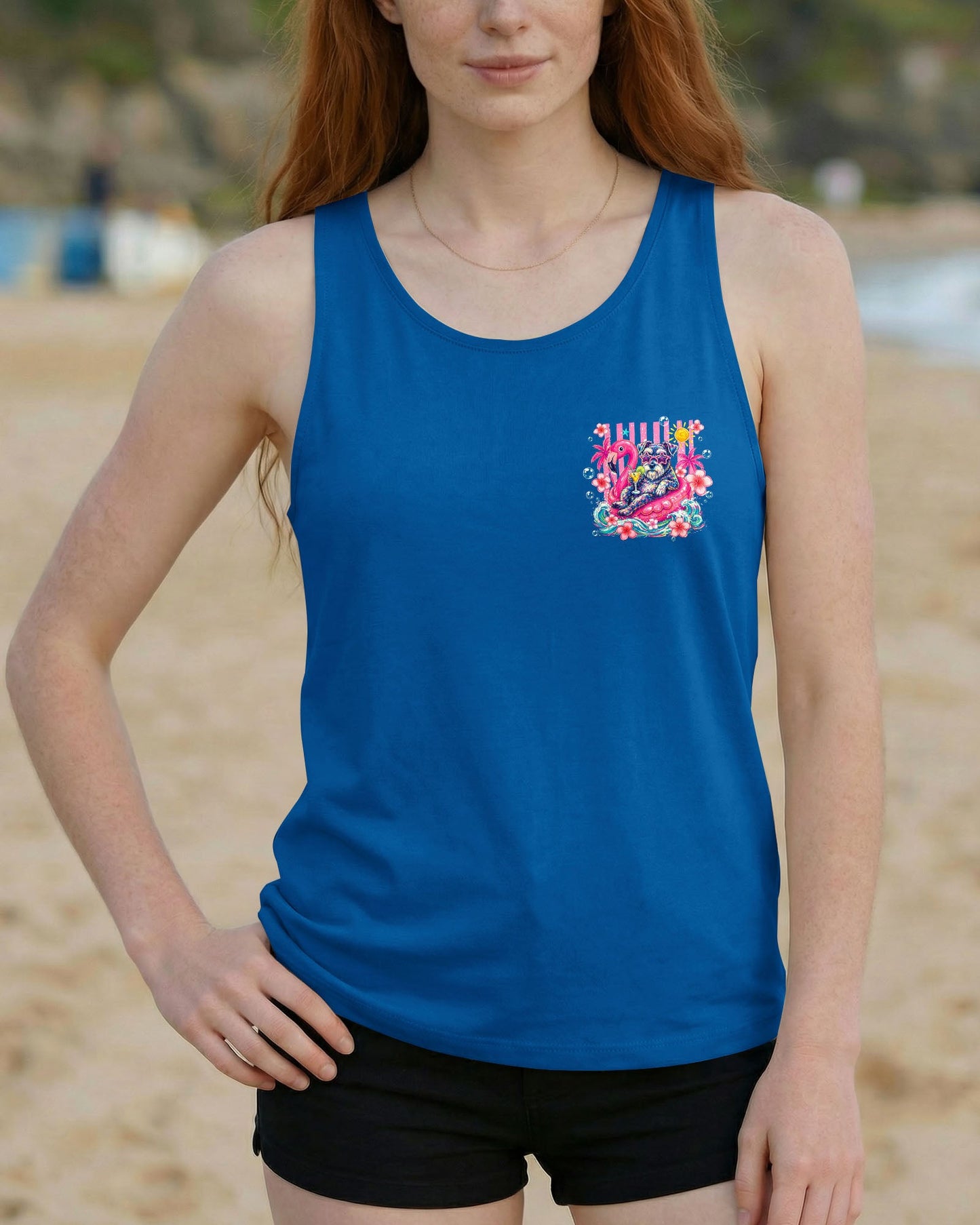 I WAS SIMPLY BORN TO DILLY DALLY SCHNAUZER DOG BEACH  ALL OVER PRINT   - TLHG1405262