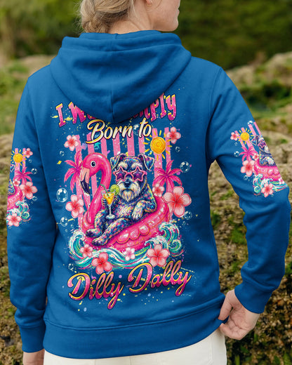 I WAS SIMPLY BORN TO DILLY DALLY SCHNAUZER DOG BEACH  ALL OVER PRINT   - TLHG1405262