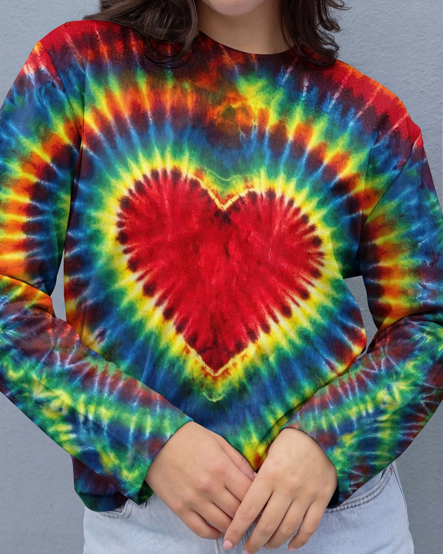 HEART SUNFLOWER COLORFUL SWIRL ALL OVER PRINT  - TLHG1504264