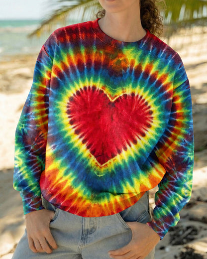 HEART SUNFLOWER COLORFUL SWIRL ALL OVER PRINT  - TLHG1504264