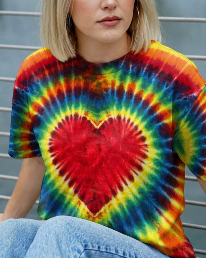 HEART SUNFLOWER COLORFUL SWIRL ALL OVER PRINT  - TLHG1504264