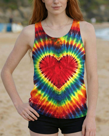 HEART SUNFLOWER COLORFUL SWIRL ALL OVER PRINT  - TLHG1504264