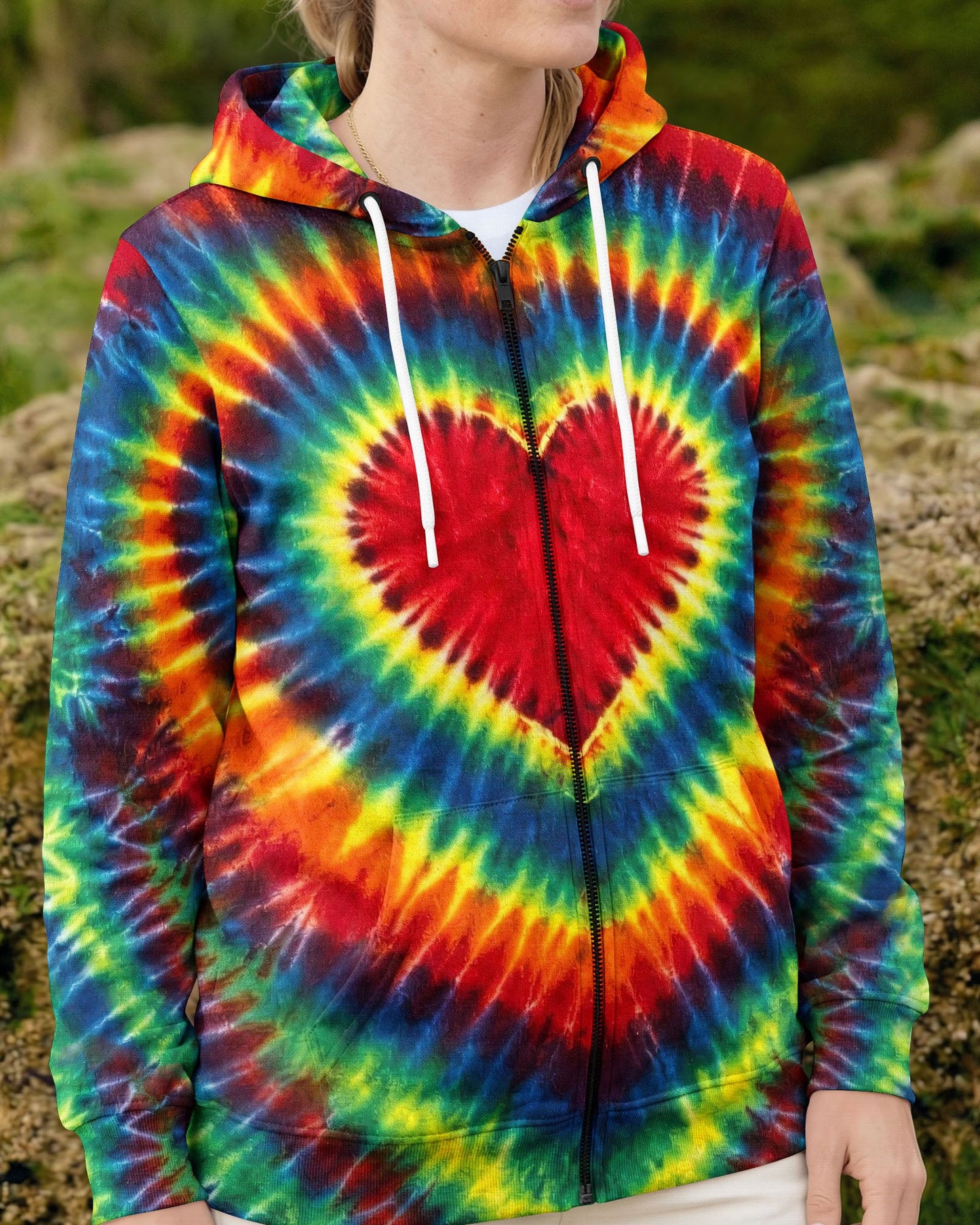 HEART SUNFLOWER COLORFUL SWIRL ALL OVER PRINT  - TLHG1504264