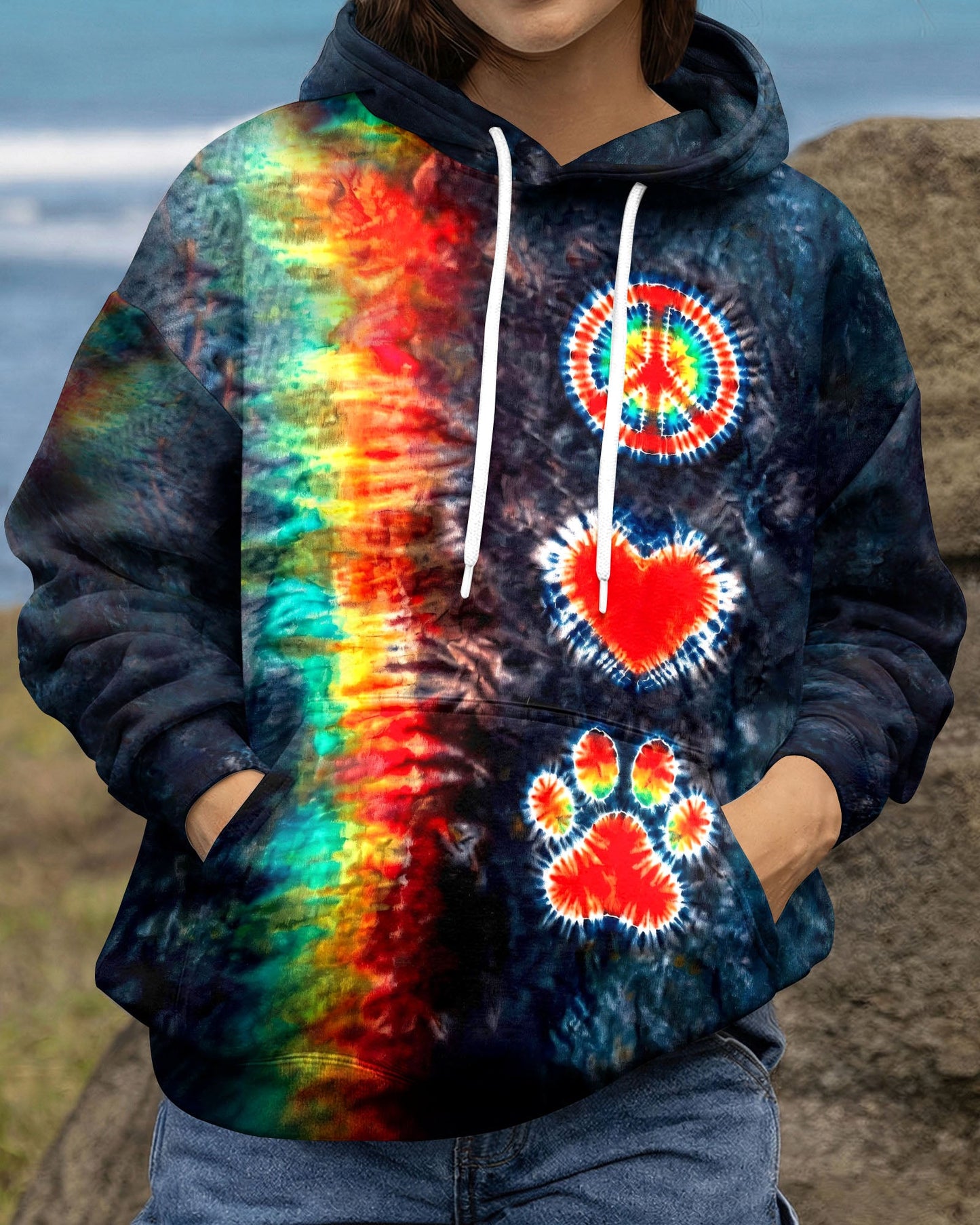 PEACE LOVE PAW PRINT ALL OVER PRINT - TLHG1505261