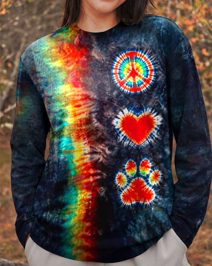 PEACE LOVE PAW PRINT ALL OVER PRINT - TLHG1505261