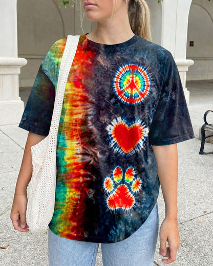 PEACE LOVE PAW PRINT ALL OVER PRINT - TLHG1505261