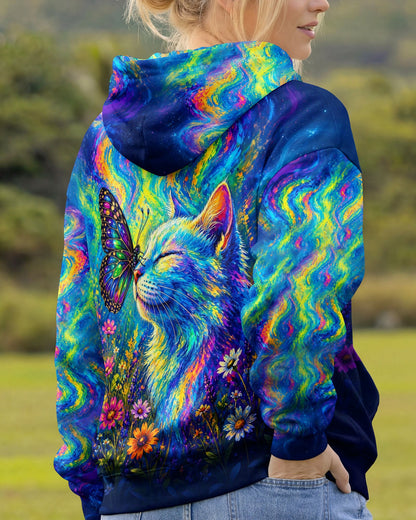 CAT WITH BUTTERFLY  ALL OVER PRINT  - TLHG1805261