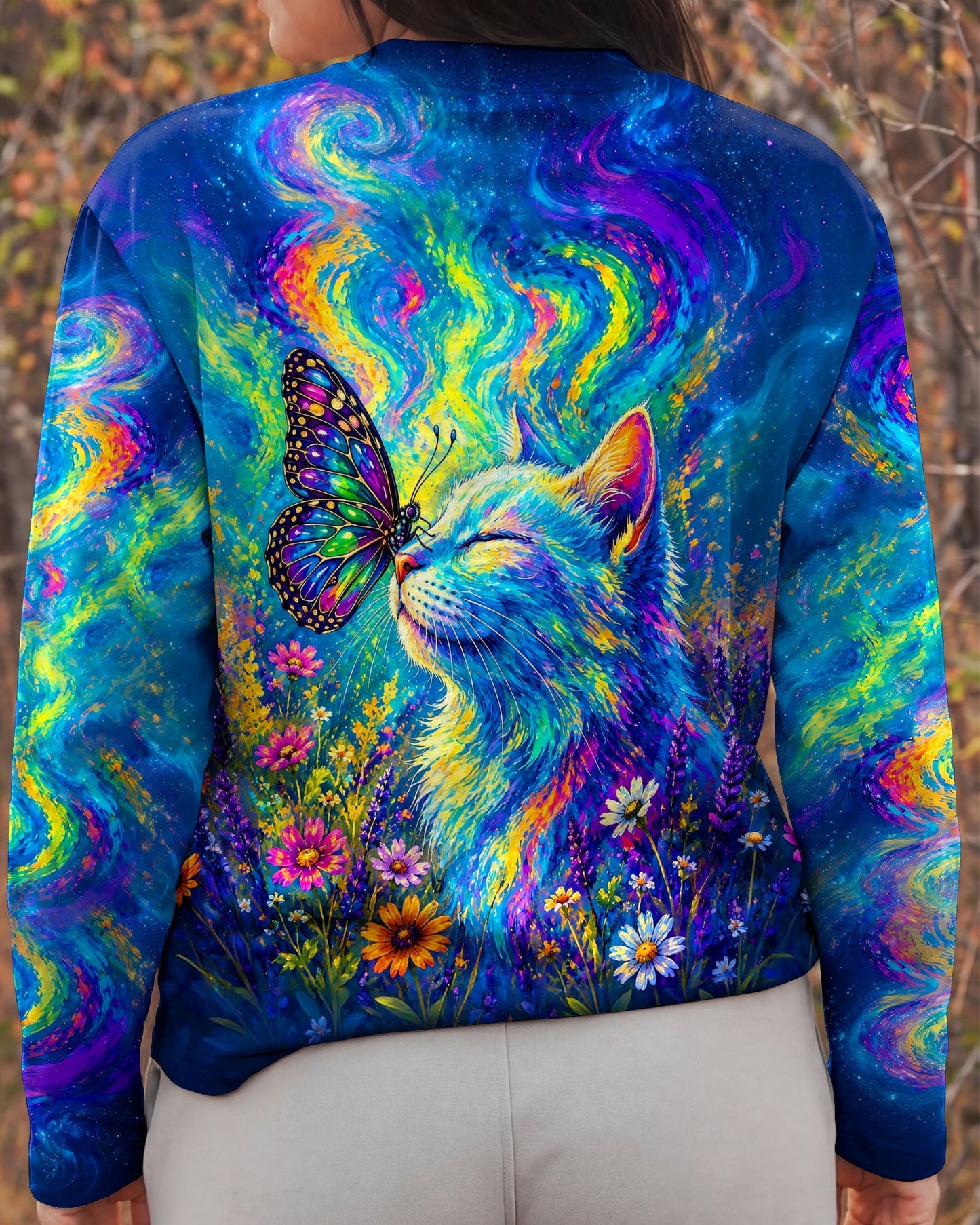 CAT WITH BUTTERFLY  ALL OVER PRINT  - TLHG1805261
