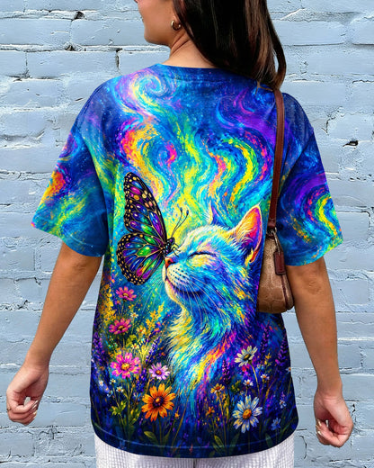 CAT WITH BUTTERFLY  ALL OVER PRINT  - TLHG1805261