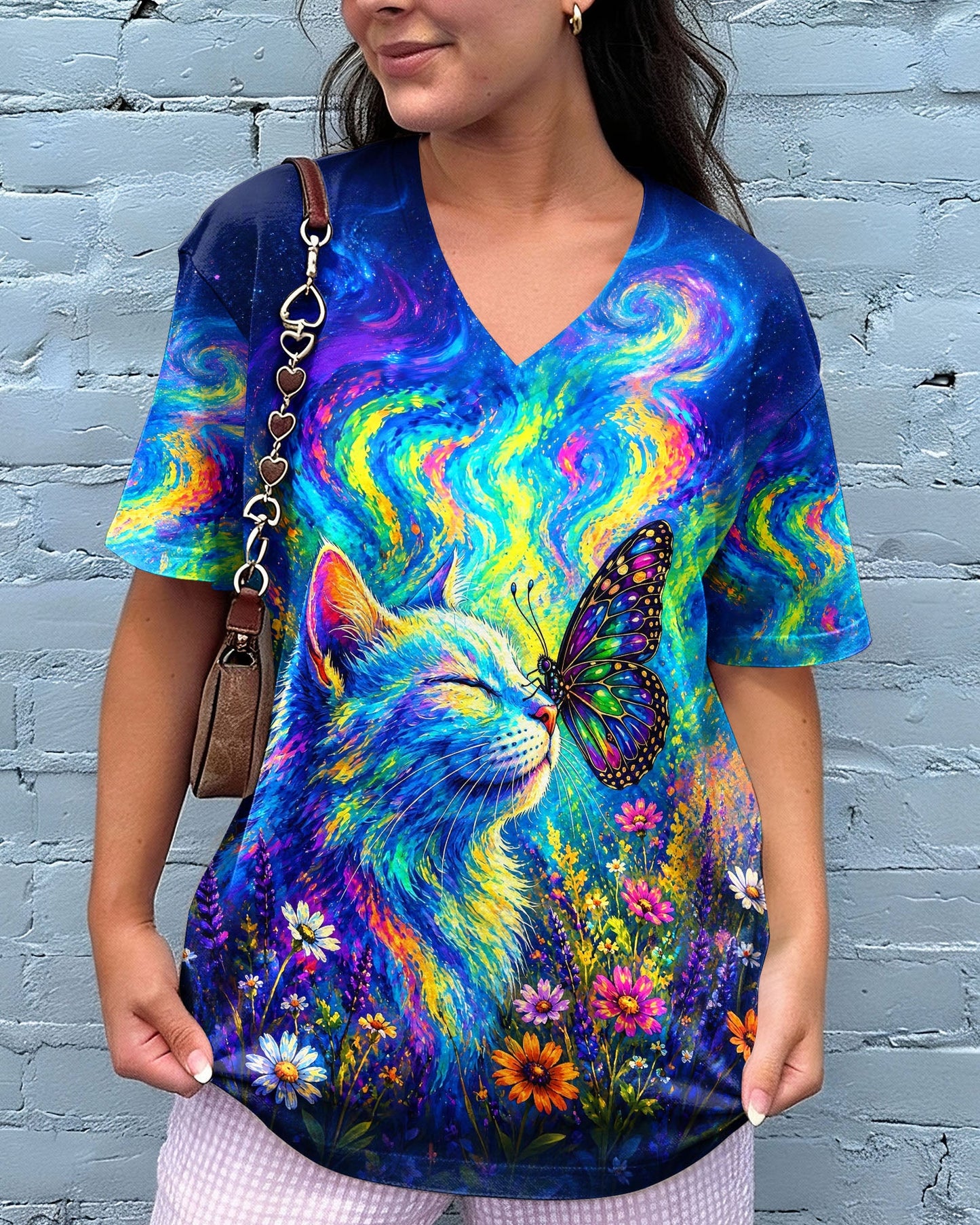CAT WITH BUTTERFLY  ALL OVER PRINT  - TLHG1805261