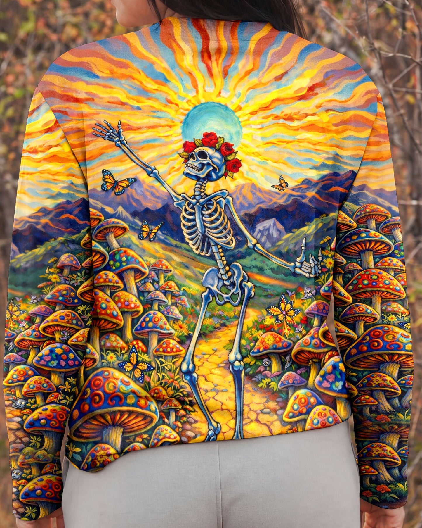 JOYFUL SKELETON SKULL HIPPIE ALL OVER PRINT  - TLHG2004263