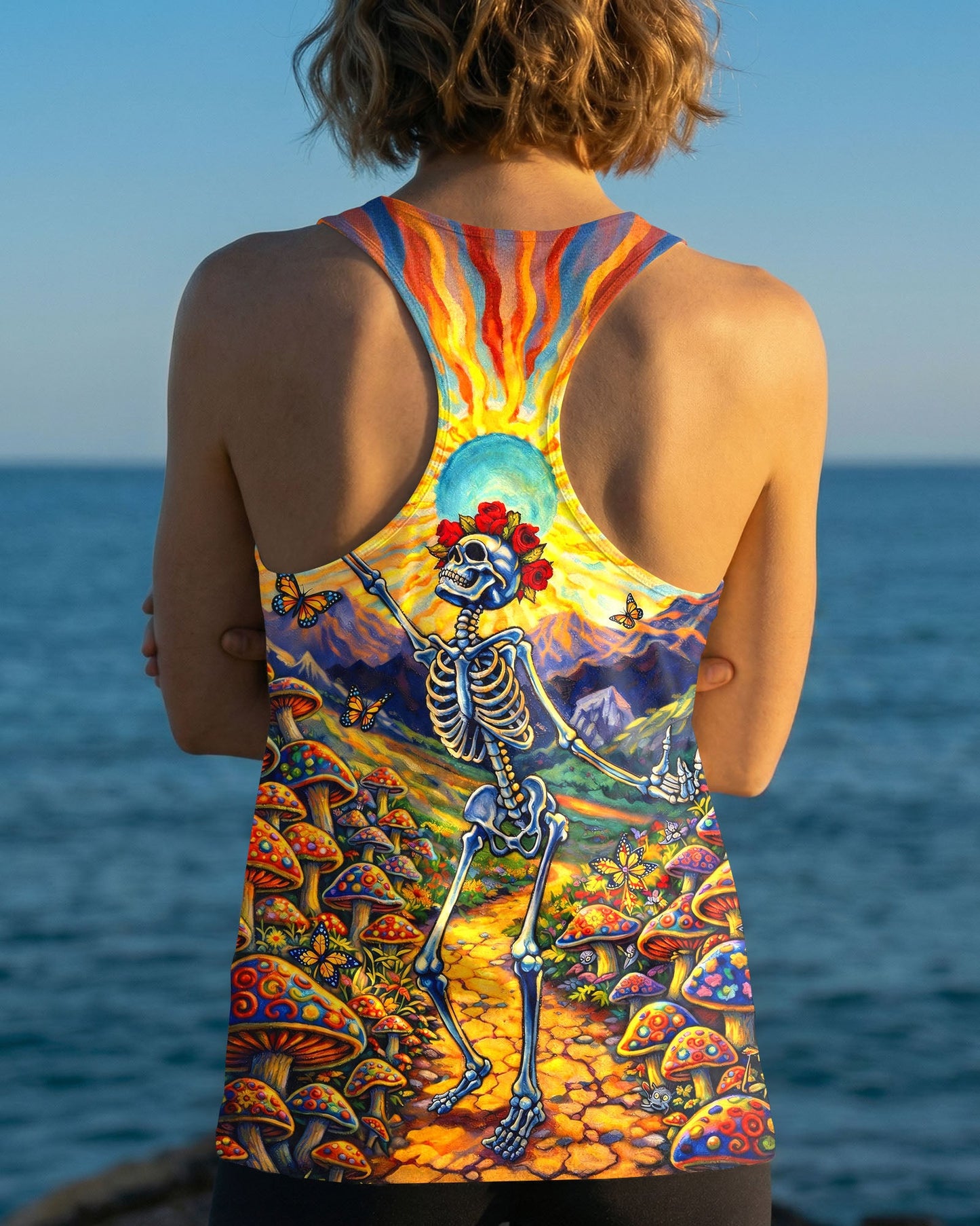 JOYFUL SKELETON SKULL HIPPIE ALL OVER PRINT  - TLHG2004263