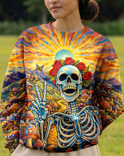 JOYFUL SKELETON SKULL HIPPIE ALL OVER PRINT  - TLHG2004263